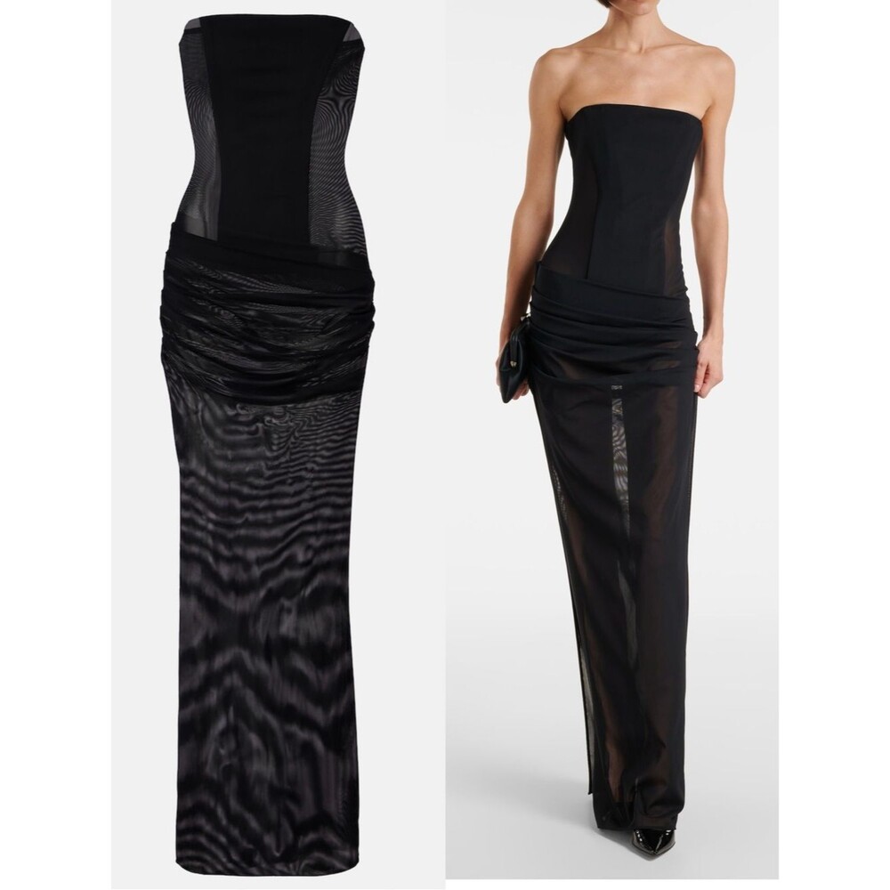 NWOT Alex Perry Sheer strapless corset dress Strapless Black Evening Gown